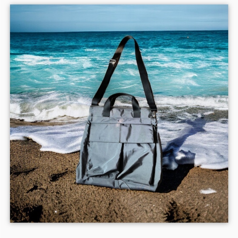 XLg Grey VTG  Jessica Bag -Work Travel-Commute-Mint -Pockets-Beach -Crossbody☀️﻿ - Picture 3 of 11